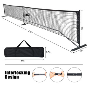 Lưới bóng ngoài trời, giá đỡ lưới tennis tháo rời, lưới di động đơn giản, cột lưới tiêu chuẩn, chiều cao 6.7m (22ft), 40 lỗ, trọng lượng 8000g - Product Image 3
