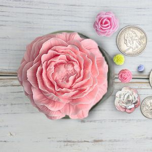 Moules à bougies en silicone pour fleurs Moule à fondant en rose 3D avec aiguille à évacuation des grands yeux, moules à savon Candlewick - Product Image 1