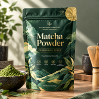 Sachets Doypack Personnalisés à Haute Barrière pour Poudre de Matcha, Imprimés, Refermables avec Fermeture Éclair, Emballage Alimentaire pour Vente au Détail et Stockage