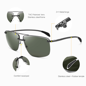 2025 nouveauté hommes TAC verres polarisés lunettes de soleil mode populaire en gros Logo personnalisé lunettes de soleil en métal miroir optique - Product Image 5