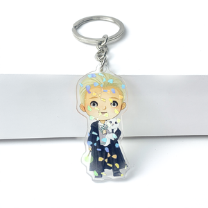 Acrylic Plastic Personalized Epoxy Holographic Clear Amulet Acrylic Custom Printed Clear Holographic Keychain with Anime
