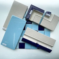 Carrelage de piscine antidérapant, couleur bleu foncé, 240x115mm, normes internationale, mosaïque kinis Standard, finition brillante, bleu foncé, livraison gratuite