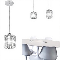 Lustre suspendu sans fil à piles Jengush, télécommande, intensité réglable, rechargeable - Finition chromée pour salle à manger, salon