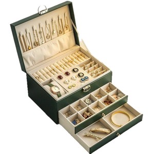 Bolsa de <span class=keywords><strong>Maquillaje</strong></span> Plegable de PU de Alta Gama, Caja de Joyería con Cerradura, Gran Capacidad, Multifuncional, con Logotipo Personalizado para Mujer - Product Image 1