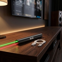 Puntatore Laser 2 in 1 ad Alta Potenza con Luce Verde e Rossa, Strumento a Doppio Uso per Escursionismo e Soccorso all'Aperto e Divertente Giocattolo per Gatti