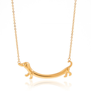 Ensemble de colliers superposés pour usage quotidien, plaqué or 18 carats, en acier inoxydable, avec pendentif Teckel en zircon, réglable, étanche, bijoux pour femmes - Product Image 6