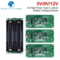TZT Type-C 15W 3A 18650 Module de chargeur de batterie au Lithium DC-DC Booster Charge rapide UPS Alimentation/Convertisseur 5V 9V 12V