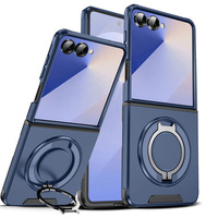 Funda Magnética Plegable 2 en 1 de TPU y PC a Prueba de Golpes con Protección de 360° °   Soporte Giratorio con Anillo y Cubierta Deslizante para Cámara para Samsung Galaxy Z Flip 7 8