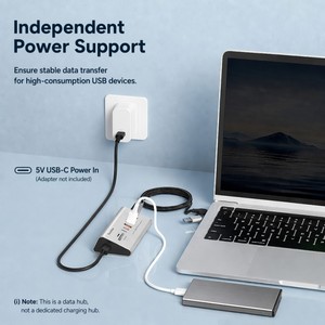 USB 3.2 Gen 2 10 Gbps Hub di trasferimento dati 6 porte USB <span class=keywords><strong>C</strong></span> Hub con 10 Gbps USB3.2 4 porte tipo A 2 porte tipo <span class=keywords><strong>C</strong></span> e lettore di schede TF SD - Product Image 5