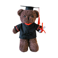 Ours en peluche de graduation avec toque et robe de cérémonie, vente en gros d'ours en peluche, ours en peluche diplômés