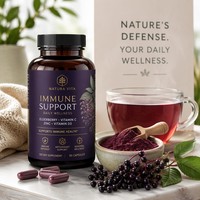 Poudre d'extrait naturel de sureau 15% 25% Anthocyanes Qualité alimentaire Certifié HPLC