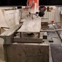 Machine de gravure CNC 4 axes pour sculptures en pierre, machine de gravure à grande échelle pour granit et marbre