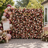 Mur de fleurs artificielles bleues en tissu enroulable, idéal pour les mariages, événements, salons et fêtes – Vente chaude