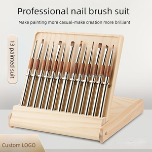 Ensemble de pinceaux pour nail art UV Gel 13 pièces, pinceaux de précision pour la peinture, logo personnalisé, pinceaux professionnels haut de gamme pour salon de manucure - Product Image 3