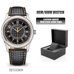 Montre pour homme avec cadran à aiguilles en acier inoxydable de luxe personnalisé avec nom, mouvement à quartz japonais, cristal saphir, résistance à l'eau 5 BAR - Product Image 2