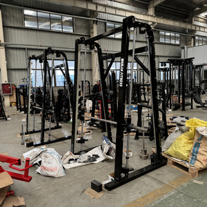 Máquina <span class=keywords><strong>Smith</strong></span> comercial para construcción de acero resistente para gimnasio con bloqueo de seguridad y barra ajustable - Product Image 6