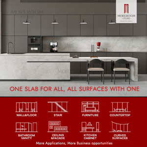 Dalle <span class=keywords><strong>en</strong></span> pierre frittée blanche 3200x1600mm, 12mm, aspect marbre Appennino, polie, grand format, panneau <span class=keywords><strong>en</strong></span> porcelaine pour mur, sol, plan de travail - Product Image 3