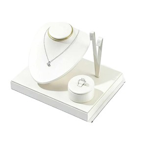 Jewelry Display Stand MDF Minimalist Style 18x15x2cm Trays For <b>Necklace</b> <b>Ring</b> Earring Storage - Product Image 3