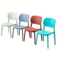Chaise de salle à manger en plastique moulé intégral, couleur unie, empilable, pour enfants, légère, pour événements