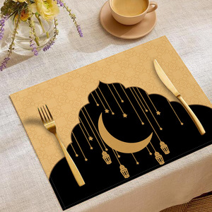 Tovagliette di lino Ramadan per tovaglie musulmane Decorative Eid Mubarak per forniture per <span class=keywords><strong>feste</strong></span> Islam Ramadan Kareem decorazione per la casa - Product Image 4