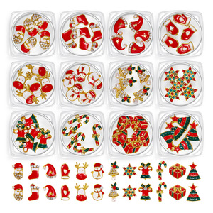 Nouvel an bricolage métal 3D <span class=keywords><strong>Nail</strong></span> <span class=keywords><strong>Art</strong></span> breloques noël diamant strass arbre cloches cannes renne et ongles décoration - Product Image 2