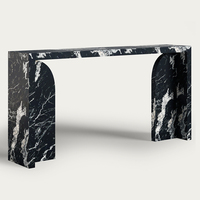 Table console de luxe KUMUSI Nero Antico pour salon, hôtel et appartement, taille personnalisable, facile à nettoyer