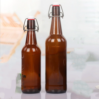 Bouteilles en verre ambré de 330 ml, 500 ml, 16 oz, 32 oz avec bouchon à clapet facile pour le kombucha, les boissons gazeuses, la brasserie et la fermentation