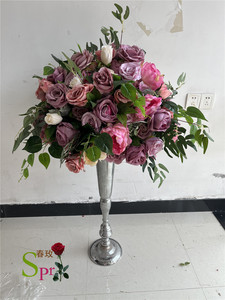 SPR elegante boda artificial verde rosa peonía lavanda arreglo decoración mesa Floral recepción centro de mesa - Product Image 5