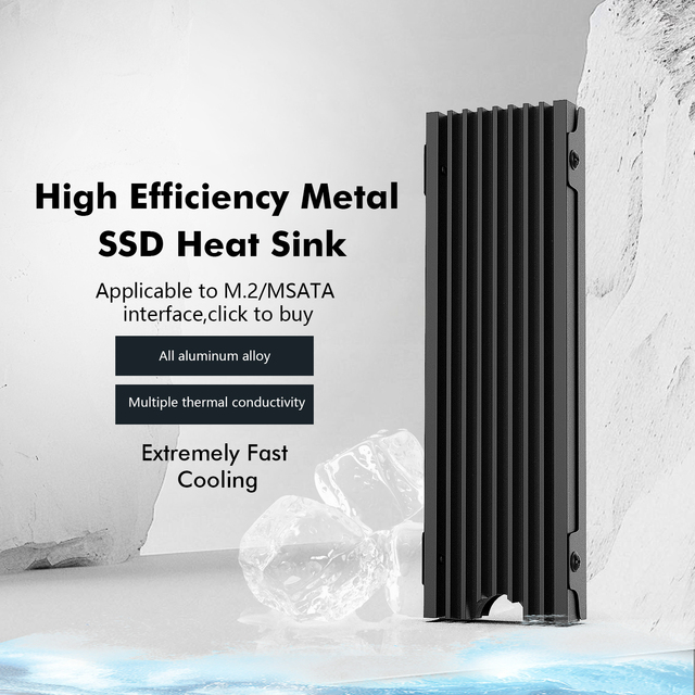 EGLOBAL High-Performance M.2/MSATA SSD Heatsink Cooler Copper & Aluminum NVMe PCIe 2280 Drives for Hard Drive Easy Installation