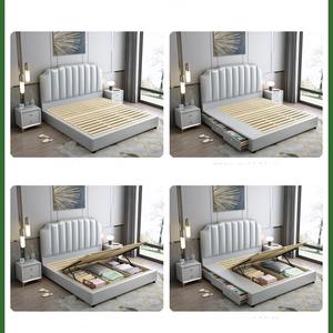<span class=keywords><strong>Letti</strong></span> di Lusso Compatti all'Ingrosso, Letto Matrimoniale in Pelle Bianca con Testiera Alta - Product Image 6
