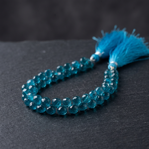 Collier de perles en cristal bleu facetté Rozrin, rond, poli, style bohème, bijoux unisexes, certifié par une tierce partie - Product Image 3