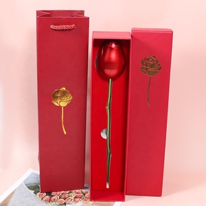 Trending Products 2025 New Arrivals Single Rose Plastic Rose Box for Necklaces and <strong>Rings</strong> <strong>Storage</strong> - Product Image 3