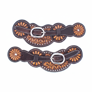 Equipo de equitación multifuncional de cuero genuino ligero con herramientas personalizadas-Correas rectas con tachuelas de cristal Sillines de temporada - Product Image 1