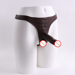 Buikspier Baron Zwarte Koffie Gespannen Penis Ondergoed Draagbaar <span class=keywords><strong>Gay</strong></span> Ondergoed met Kunstpenis Seks Speelgoed - Product Image 1