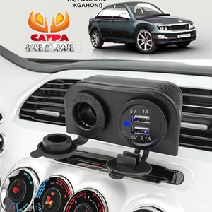 Dual Port Auto USB ổ cắm 1A 2.1A kép LED ánh sáng màu xanh đỏ không thấm nước Bìa 12V đến 24V Xe công nghiệp Thuốc lá nhẹ hơn loại - Product Image 6