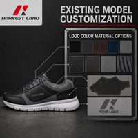 Zapatillas Casuales Negras para Caminar, Modelo Existente, Marca Privada, Zapatillas de Material Mixto con Cordones, Producción en Masa, Control de Calidad de Fábrica