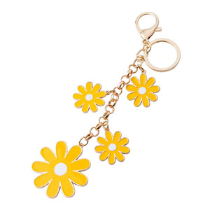 Grazioso Portachiavi in Lega di Zinco Smaltato con Perle e Fiori Colorati, Ciondolo alla Moda per Borsa a Tema Piante Primaverili, Regalo di Compleanno per Amici - Product Image 3