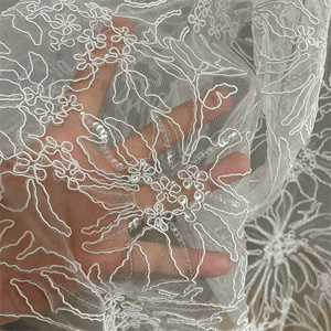 Factory Direct Cheap Flower <strong>Corded</strong> Chemical Lace Embroidery Fabric - Product Image 5