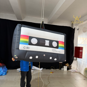 ลูกโป่งรูปเครื่องเล่นแผ่นเสียงย้อนยุคแบบเป่าลม รุ่นเทปคาสเซ็ตวินเทจ - Product Image 5