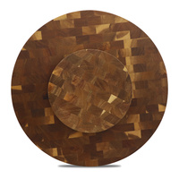 Maßgefertigtes Luxuriöses Elegantes Modernes Serviertablett aus Akazienholz, 15 Zoll Drehbare Lazy Susan für Zuhause, Küche, Party, Tisch, Speisen und Desserts