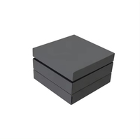 Boîte de rangement en bois MDF rectangulaire, multi-couches, noir mat, avec logo estampé or, fabriquée à la main, avec tiroir, personnalisable