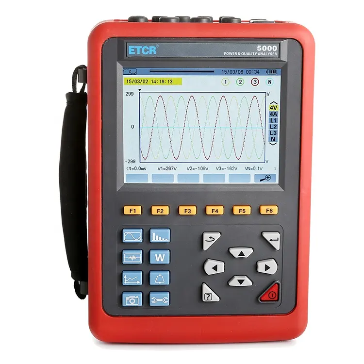 ETCR5000 Advanced electrical power quality measurement and analysis instrument with 10mA - 6000A power quality analyzerr