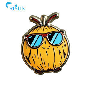 Factory Custom ized Lustige Coco Wasser Getränke Coconut <span class=keywords><strong>Shell</strong></span> Anstecknadeln Abzeichen Broschen Custom Pin Emaille Coconut - Product Image 4