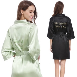 بيع بالجملة فاخر من الساتان نمت النساء العروس وصيفه الشرف ليلة حفل زفاف النساء ملابس نوم فستان الصباح - Product Image 5