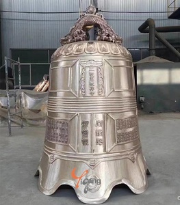 Custom-designed Large Bronze/<strong>Brass</strong> <strong>Bell</strong> Sculptures with Casting Technique Church Blessing Theme Cultural Inheritance - Product Image 1