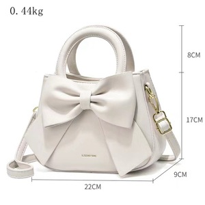 Của Phụ Nữ Giản Dị Túi Xách Mùa Xuân Mới Tươi Da Ngọt Ngào Với PU Bow Dây Kéo Đóng Cửa Polyester Lót Phụ Nữ Túi Messenger - Product Image 5