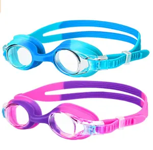 DEX yüzme gözlükleri çocuklar için Anti sis kaplama şeffaf hiçbir sızıntı esnek ve rahat