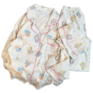 <span class=keywords><strong>Pigiama</strong></span> giapponese carino gatto stampato in cotone nuvola per le donne manica lunga abbigliamento esterno per la primavera autunno XL Real Shot - Product Image 5