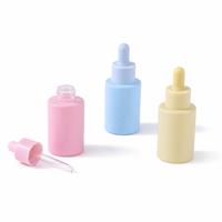 Vente en gros de flacons compte-gouttes mats roses de 30 ml (1 oz) pour huiles essentielles et cosmétiques, emballage de luxe vide pour sérum avec boîte personnalisée