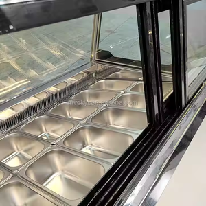 Mvckyi, vitrina de helado refrigerada por aire de alta resistencia, temperatura única para venta de gran volumen con 16 Sartenes para helado - Product Image 4